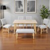 Mshliw 6-Piece Dining Table Set with Upholstered Chairs and Bench, Ash Veneer Top, Sofa Table,Rubberwood Legs, for Kitchen or Dining Room - 4 of 4