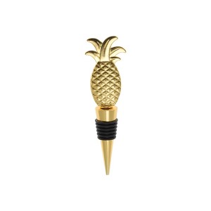 Unique Bargains Bottle Stoppers Golden Pineapple Zinc Alloy PTR Gold Tone 4.80"x1.38"x0.79" 1 Pc - 1 of 3