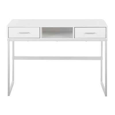 Franklin 32" Sleek Wood & Metal Console Table with Storage