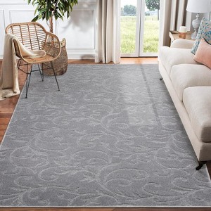Area Rugs Plush Boho Non-Slip Rugs Thick Modern Floral Fluffy Large Rug Non-Shedding Easy Care Carpet for Bedroom Dining Room Office - 1 of 4