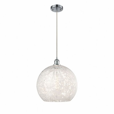White Mouchette - 1 Light Cord Hung Pendant In Modern Style-16.63 Inches Tall and 13.75 Inches Wide
