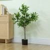 HOMCOM Lifelike Laurel Artificial Tree, 3FT Fake Tree with 345 PEVA Leaves for Home Decor, Green - 2 of 4