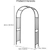 Metal Garden Arbor Wedding Arch, Outdoor Garden Trellis for Climbing Plants, Patio & Lawn Decorative Arch, Party & Ceremony, Black - 3 of 4