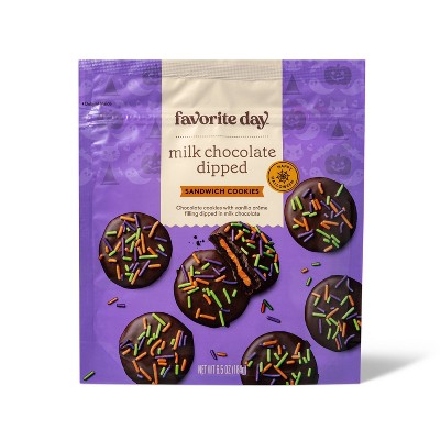 Photo 1 of 10 Pack Halloween Milk Chocolate Dipped Sandwich Cookies - 6.5oz - Favorite Day