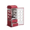CAVINAS 11.5" Tall Leather Jewelry Box British Telephone Design Jewelry Armoire Organizer - 4 of 4