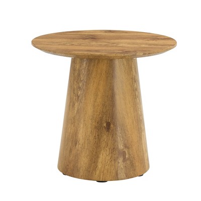 Infurnic End Tables Natural Wood Grain Texture Sticker, Exquisite Wood Grain Surface, Flexible Matching Tabletop Design, Brown, 21.6"*21.6"*19.7"