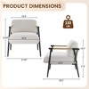 Modern Accent Chair Set of 2, Comfy Chair with Metal Frame Wooden Armrest, Cozy Reading Chair with Soft Cushion for Bedroom, Living Room - 2 of 4