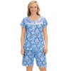 Collections Etc Floral Pajama Short Sleeve Shirt and Shorts Set - image 3 of 4