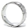 Pompeii3 Brushed Wedding Band 950 Platinum Handcarved 7MM Mens Ring - 3 of 4