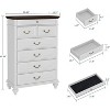 Vintage Dresser with 7 Drawers, Wooden Chest of Drawers, Jewelry Storage Dresser Organizer for Bedroom, Living Room, Hallway, White - 2 of 4