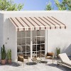 13' x 8' Retractable Awning, Patio Awnings, Sunshade Shelter w/ Manual Crank Handle Red Stripes - 2 of 4