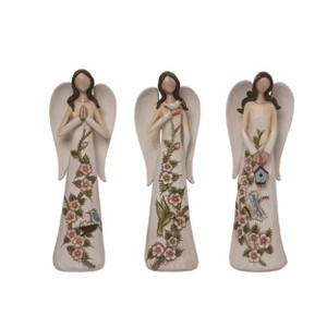 Transpac Small Resin Floral Angel Figurine Set of 3 Spring Home Decorations - 1 of 1