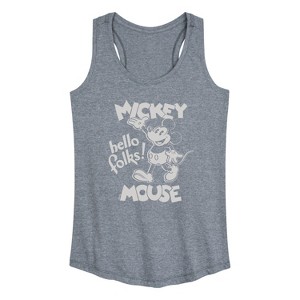 Women's - Disney - Mickey Mouse Hello Folks Graphic Racerback Tank - 1 of 4