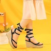 Allegra K Women's Platform Strappy Lace-up Flip Flops Wedge Sandals - 2 of 4