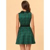 INSPIRE CHIC Women's A-line Belted Vintage Sleeveless Plaid Dress - 4 of 4
