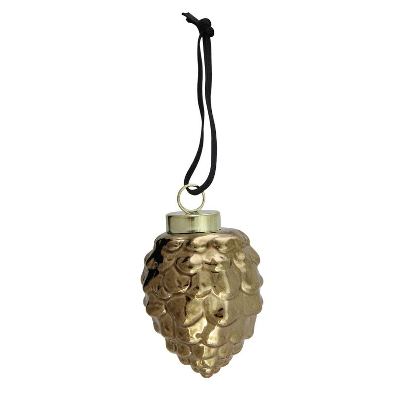 Northlight 8ct Ceramic Pine Cone with Metallic Finish Christmas Ornament Set 2.75" - Silver/Gold, 3 of 6