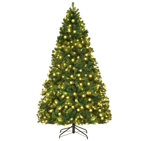 Costway 7.5ft Pre-lit Hinged Pvc Christmas Tree 400 Led Lights New : Target