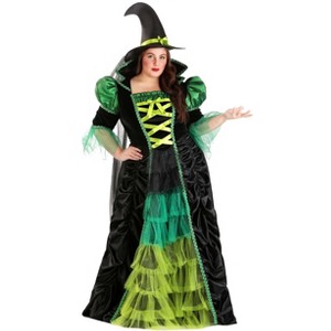 HalloweenCostumes.com Plus Size Enchanted Green Witch Women's Costume | Witch Costumes - 1 of 4