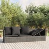 vidaXL Outdoor Lounge Bed Grey Poly rattan, powder-coated steel, fabric - 2 of 4