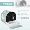 LunaLulinlk Green Cat Litter Box with Lid with Scoop and Filter - 3 of 4