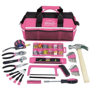 Apollo Tools 201pc DT0020P Household Tool Kit in a Soft Sided Tool Bag Pink