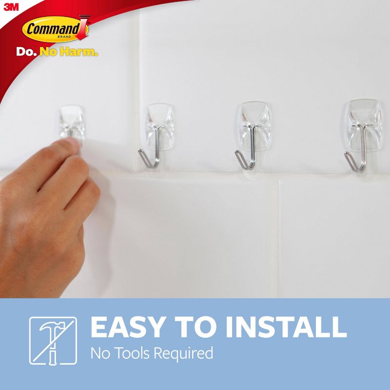 Command Small Sized Wire Hooks (4 Hooks/5 Strips) - Clear, 6 of 12