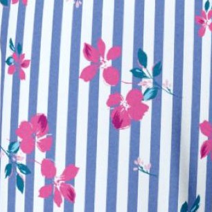 french blue floral stripe