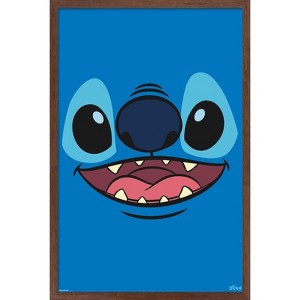Trends International Disney Lilo and Stitch - Giant Face Smile Framed Wall Poster Prints - 1 of 4