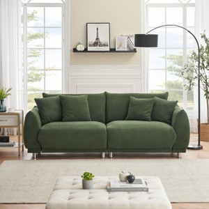 NicBex Couches for Living Room 86.6" Loveseat Sofa Teddy Upholstered 2-Seat Couch Soft Sponges Modern Lounge Sofa with 4 Cozy Cushions - 1 of 4