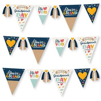 Big Dot of Happiness Happy Grandparents Day - DIY Grandma & Grandpa Party Pennant Garland Decoration - Triangle Banner - 30 Pieces