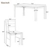 NicBex Dining Table Set for 6 Rustic Wooden Extendable Kitchen Table with MDF Tabletop, 6 Upholstered Chairs for Kitchen - 2 of 4