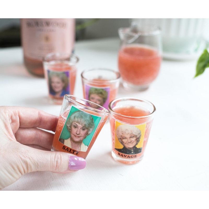 Silver Buffalo The Golden Girls "Thirsty Salty Extra Savage" 1.5-Ounce Mini Glasses | Set Of 4, 2 of 7