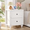 Besiost Wooden Nightstand with Charging Station, Storage Dresser with 2 Drawers - 3 of 4