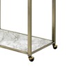 Acme Furniture Neilo Faux Marble Top Bar Serving Cart Clear Glass/Wire Brass Finish - 4 of 4