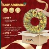 VINGLI 24 Inch Pre-Lit Battery Christmas Wreaths 2 Pack with 100 LED Lights, 180 PVC Tips, Pinecones & Berries Indoor/Outdoor - 3 of 4
