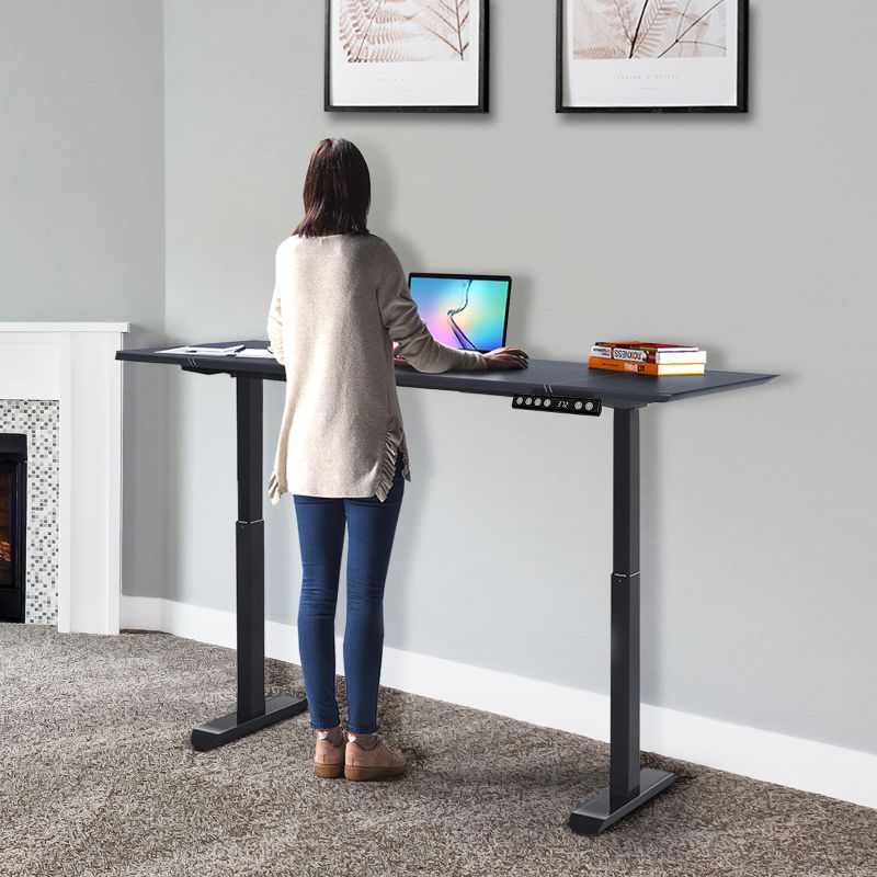 Costway Electric Stand Up Desk Frame Dual Motor Height Adjustable Stand White\Black, 5 of 11