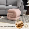 COWLOWN S-Shape Velvet Ottoman Makeup Stool Footstool, 250LBS Capacity, No-Assembly, Anti-Slip for Living Room/Bedroom/Sofa Side - 4 of 4
