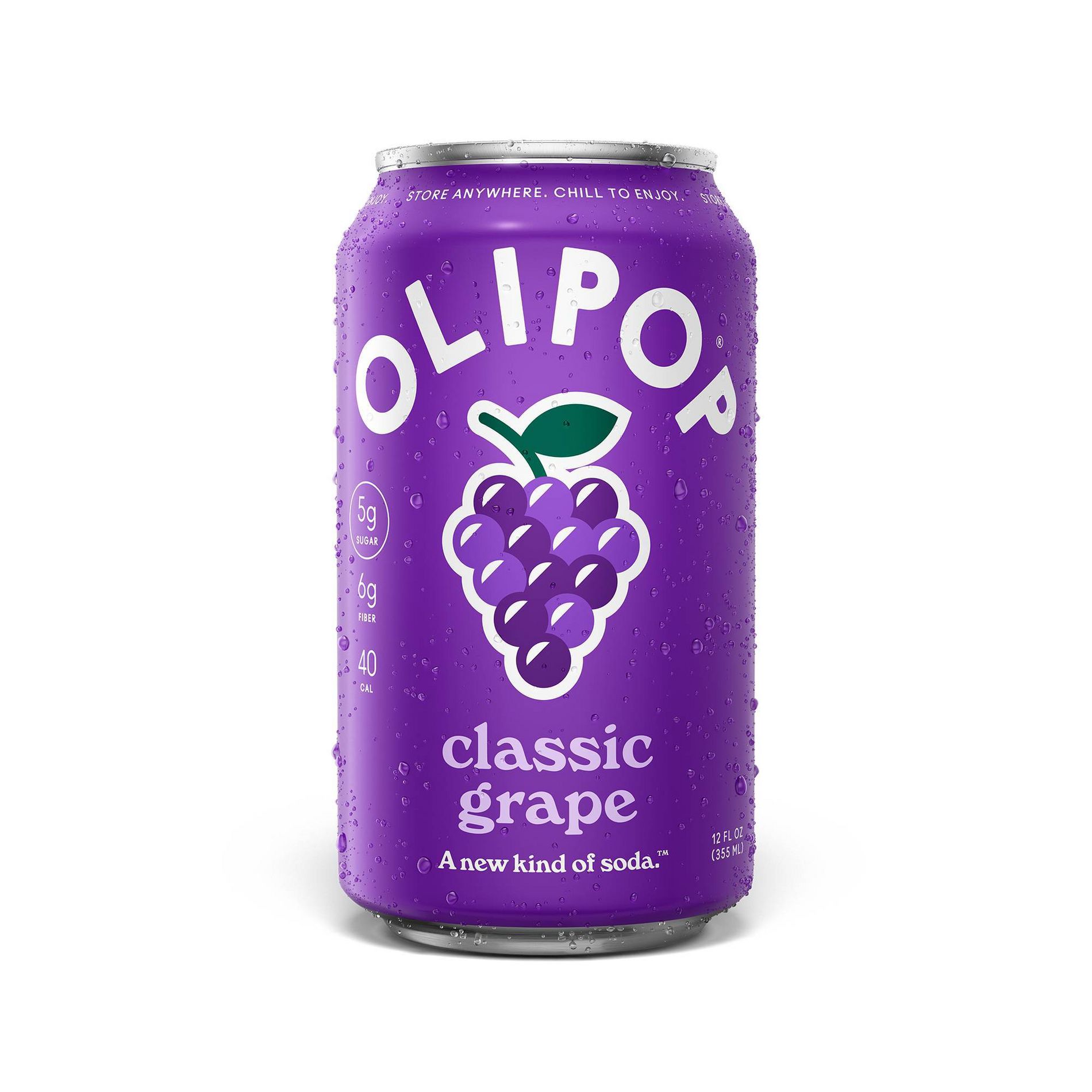 OLIPOP Classic Grape Soda - 12 fl oz can
