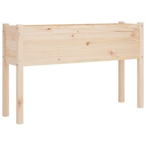 vidaXL Raised Wooden Garden Planter - Solid Pine Wood, Weather-Resistant, Large Outdoor Flower and Plant Box with Assembly Instructions - 1 of 4