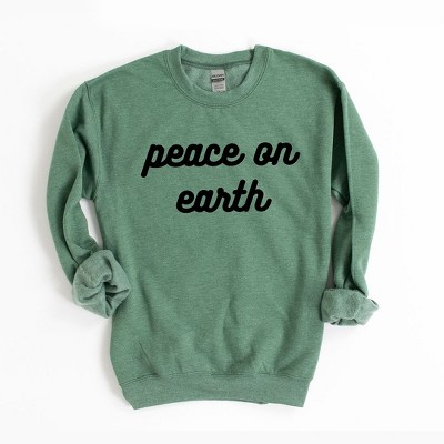 Simply Sage Market Women's Graphic Sweatshirt Peace On Earth Bold Cursive