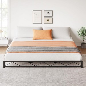 6 Inch King Size Metal Platform Bed Frame with Wavy Pattern, King Bed Frame with Steel Slat Support, No Box Spring Needed - 1 of 4