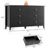 6 Drawer Dresser for Bedroom, 54"W Wooden Chest of Drawers with Metal Handles, Fluted Clothes Storage Organizer, Dresser TV Stand for Hallway - 4 of 4