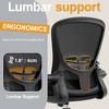 KERDOM Office Chair, Ergonomic Desk Chair with Adjustable Lumbar Support, High Back Mesh Computer Chair with Flip-up Armrests, Black - 3 of 4