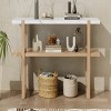 GlasFlength Console Tables Modern Narrow Entryway Table with Marble Effect Top and Open Shelf Elegant for Living Room, Beige, 54"*15"*30" - 2 of 4