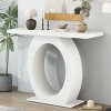 39.4'' Modern Console Table with Sculptural Oval Base,Narrow Entryway Accent Table for Living Room or Hallway-Baofuwish - 2 of 4