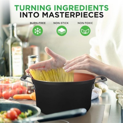 NutriChef 14-Piece Copper Non-Stick Aluminum Cookware Set