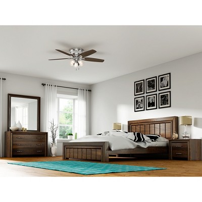 52" Brushed Nickel Low Profile Ceiling Fan with Lights