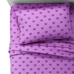 Full Cats Violet 100% Cotton Sheet Set - Pillowfort , Purple