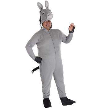 HalloweenCostumes.com 5X   Donkey Costume for Adults, Gray Donkey Jumpsuit for Farm Animal Dress-Up or Halloween., Gray