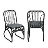 MOEPISY Set of 2 Outdoor PE Wicker Dining Chairs with Washable Cushion Black - 4 of 4